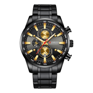 Reloj Curren 8351 Cronógrafo En Acero Para Hombre Negro