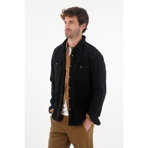 Camisa en denim tono oscuro azul para hombre