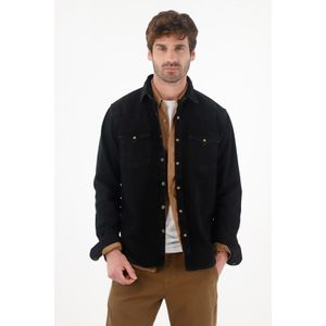 Camisa en denim tono oscuro azul para hombre