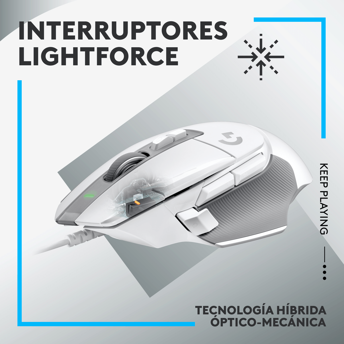 Mouse Gamer Logitech G502 X Switches Lightforce Hero 25k Wht - Agaval