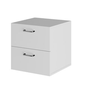 Mesita De Noche Dos Cajones 40cm X 40cm X 40cm Blanco
