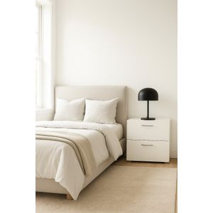 Mesita De Noche Dos Cajones 40cm X 40cm X 40cm Blanco