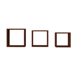 Repisas Cubo En Madera Set De 3 30cm / 27cm / 24cm Cafe