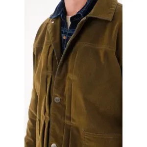 Chaqueta en denim velvet café para hombre