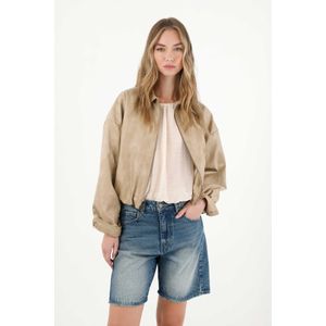 Bermuda en denim tono medio para mujer