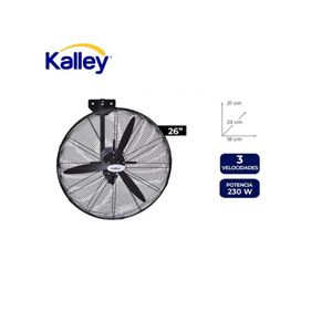 Ventilador Industrial Pared Kalley 26” 230W / 3 Velocidades Potente y Silencioso