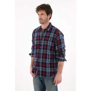 Camisa tipo leñadora azul para hombre