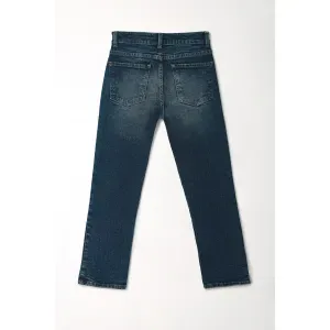 Jean Recto clásico tono medio azul para niño