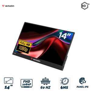 Monitor Portátil HDR VERBATIM 14? Pulgadas IPS 6MS 60HZ
