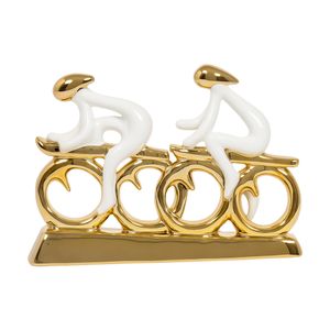 Figura Decorativa Bench De Ciclistas Modernos 31x20 Cm