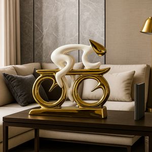 Figura Moderna De Ciclista En Bicicleta Dorada 23×23 Cm