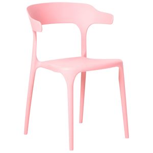 Silla De Comedor Génova Rosada Apilable Para Interior y Exterior