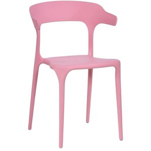 Silla De Comedor Génova Rosada Apilable Para Interior y Exterior