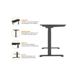 Escritorio Regulable En Altura Up Negro