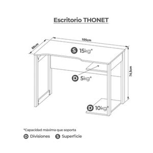 Escritorio Gamer Bonno Thonet Negro Con Rojo
