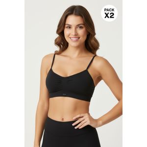 Paquete x2 top sin costuras copas removibles