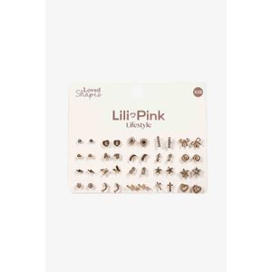 Set x20 pares de aretes en todos dorados y variedad de diseños