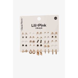 Set x25 pares de aretes en todos dorados y variedad de diseños