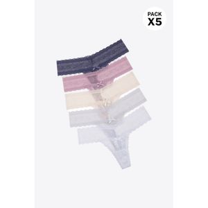 Brasilera paquete x5 confeccionado en encaje