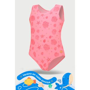 Vestido de baño entero en microfibra para niña