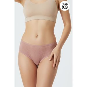 Panty hipster con un encaje delicado paquete x3