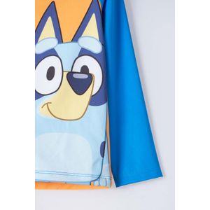 Conjunto de baño de Bluey azul y naranja manga larga para niño 2T a 6T