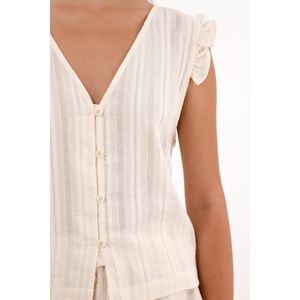 Camisa manga sisa con bolero crudo para mujer