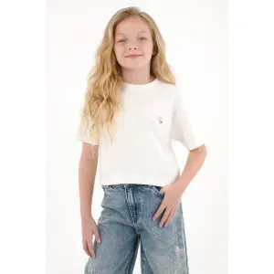 Camisa Boxy manga corta crudo para niña