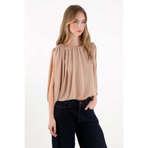 Camisa en tela liviana y vaporosa crudo para mujer