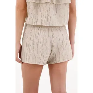 Short en tela estampada verde para mujer