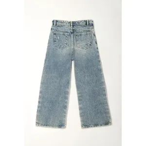 Jean Wide Leg tono medio azul para niña