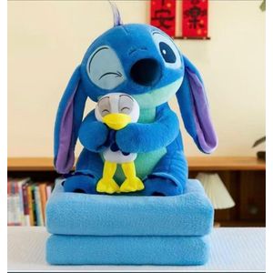 Peluche Con Cobija Diseño Stitch Para Niños y Adultos
