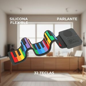 Piano Flexible Enrollable De Colores Con Parlante Integrado