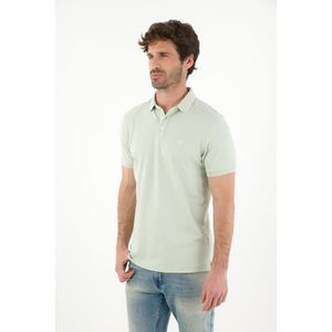 Polo en tela piqué lycra verde para hombre