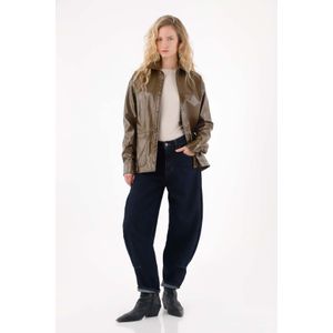 Jean Slouchy con prense decorativo azul para mujer