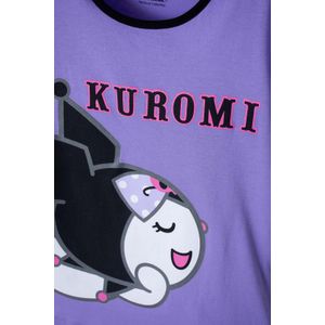 Pijama de Kuromi lila y negra con pantalón largo para niña