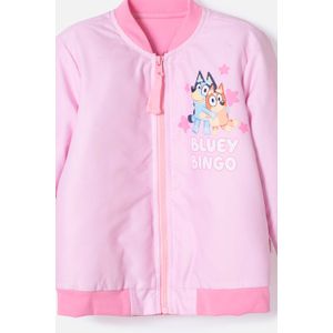Chaqueta de Bluey rosada con cierre ajustable en frente para niña 2T a 6T
