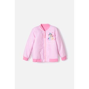 Chaqueta de Bluey rosada con cierre ajustable en frente para niña 2T a 6T