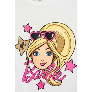 Camiseta de Baribie manga corta marfil para niña