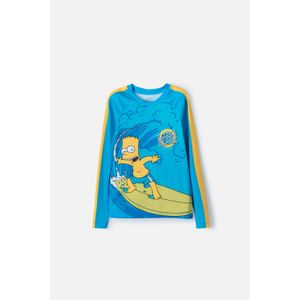 Camiseta de baño Simpsons manga larga amarillo y azul para niño
