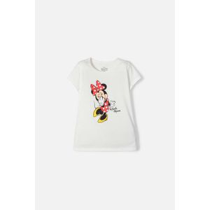 Camiseta de Minnie Mouse manga corta marfil para niña