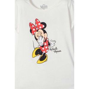 Camiseta de Minnie Mouse manga corta marfil para niña