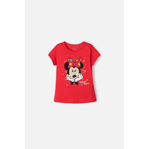 Camiseta Minnie Mouse manga corta roja para niña