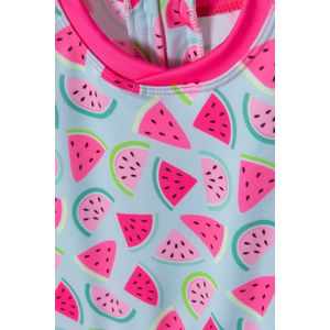 Vestido de baño LittleMic con gorro azul y fucsia para bebé niña