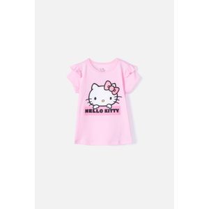 Camiseta de Hello Kitty manga corta rosada para niña 2T a 5T