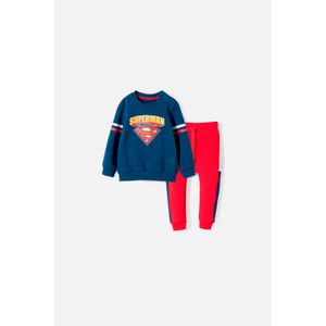 Conjunto de Superman con pantalón jogger azul y rojo para bebé niño