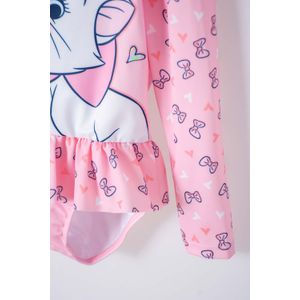 Vestido de baño de La Gata Marie rosado manga larga para niña 2t a 5t