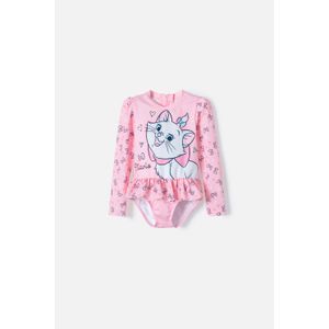 Vestido de baño de La Gata Marie rosado manga larga para niña 2t a 5t