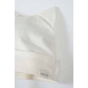 Dúo de gorros marfil y rosa con orejitas para bebé niña