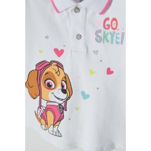 Camiseta de Paw Patrol blanca tipo polo para niña 2T a 5T